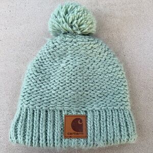 Carhartt Warm Green Knit Pom Beanie Sherpa lined